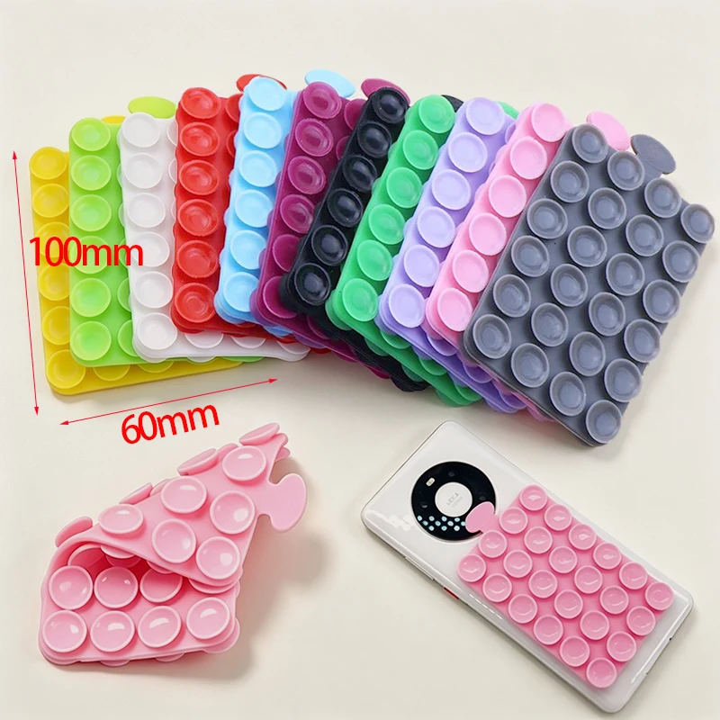 1PC100*60*10mm Nouvelle ventouse double face en silicone multifonctionnelle, super résistante, antidérapante et fixe pour téléphone portable, support paresseux mural
