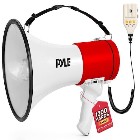 PYLE PMPRA514WHI 50W Megaphone Bullhorn