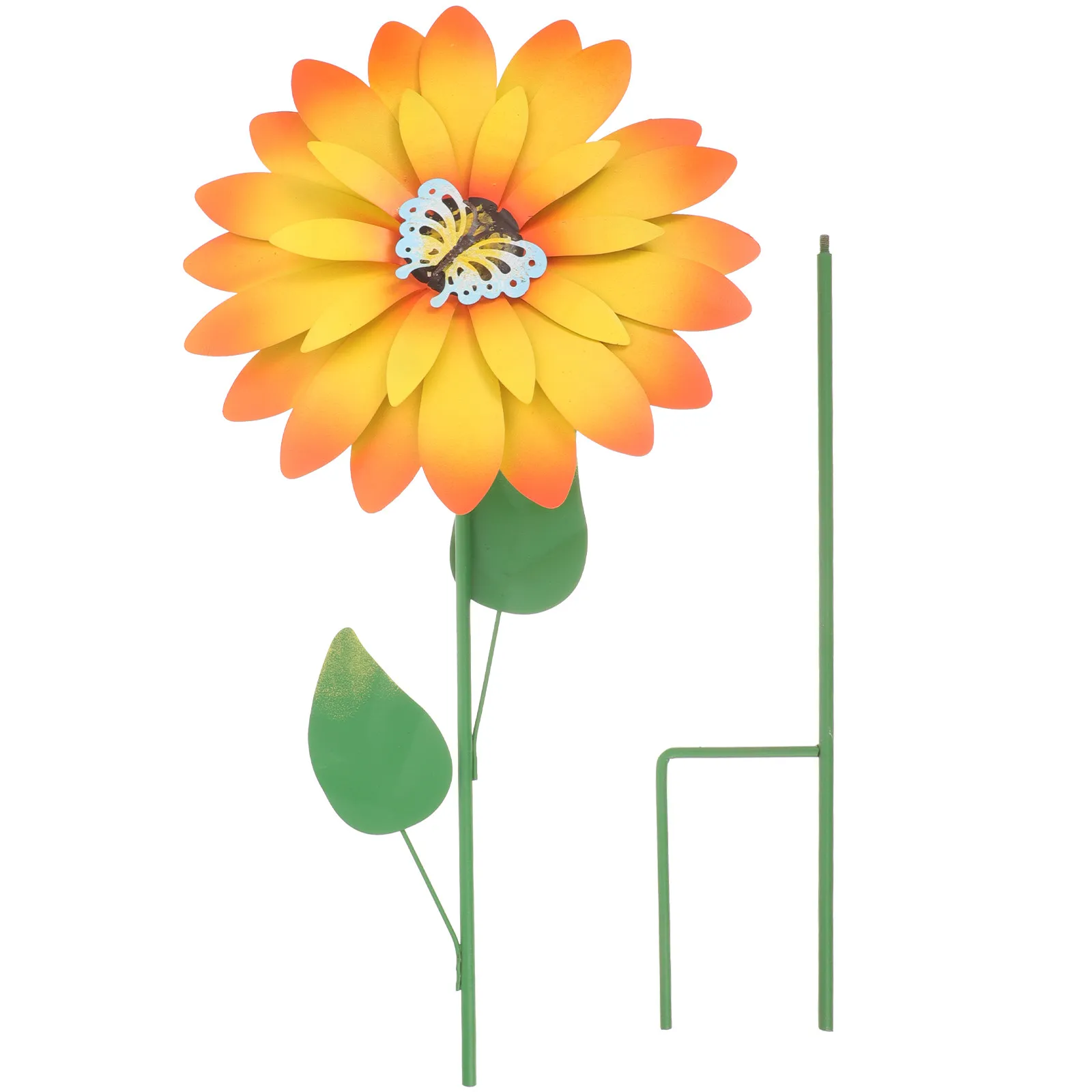 Sunflower Garden Stake Metal Outdoor Decor Lawn Ornament Yard Decoration Stable Flower Sign for Garden Courtyard Pathway Spring