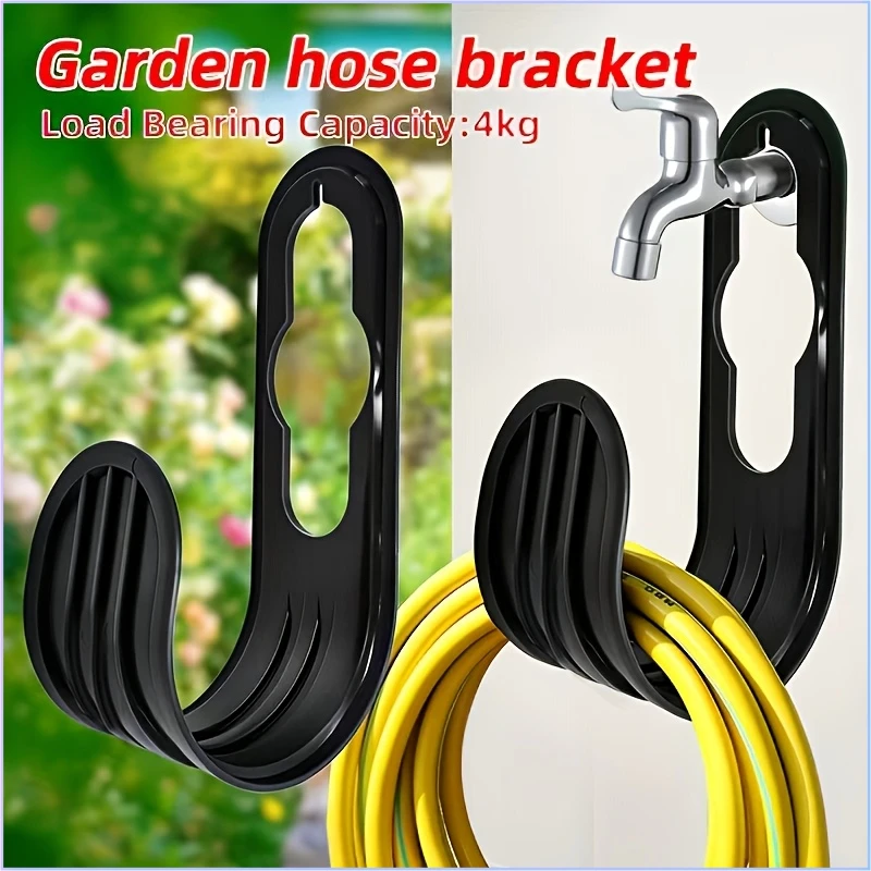 2Pcs Plastic Garden Hose Hook, Wall Mount Water Pipe Storage Hanger, Holder for Garden Water Gun Faucet Home Irrigation