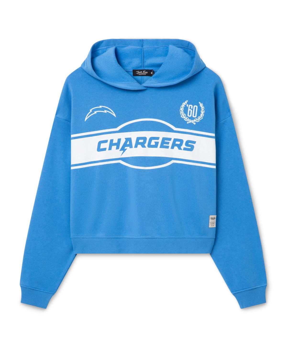 Junk Food Clothing Women's Los Angeles Chargers Oversized Crop Hoodie - Powder Blue