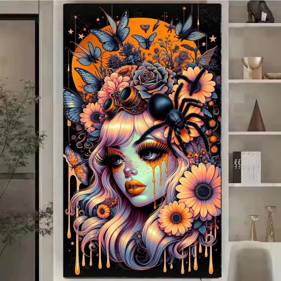 Gothique femme araignée bricolage grande taille plein diamant peinture nouveau 2026 bricolage mosaïque diamant broderie Kits pour la décoration intérieure cadeau