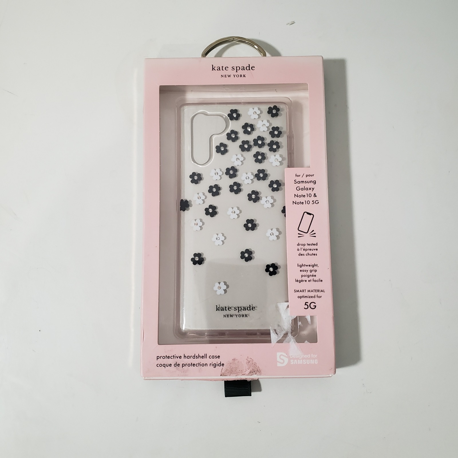 Kate Spade Accessories | Kate Spade Phone Case Samsung Galaxy Note 10 Clear Black White Floral Hardshell | Color: Black/White | Size: Os
