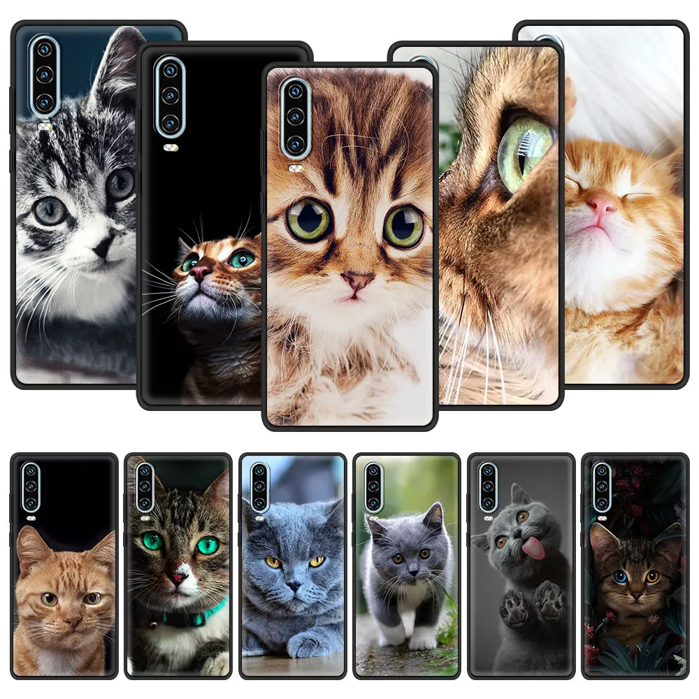 Cartoon Nette Katzen Telefon Fall Für Huawei P30 Lite P50 Pro P20 P40 Lite E P Smart Z 2021 Y6 Y7 Y9 2019 Y6p Y9s Y7a Silikon Abdeckung