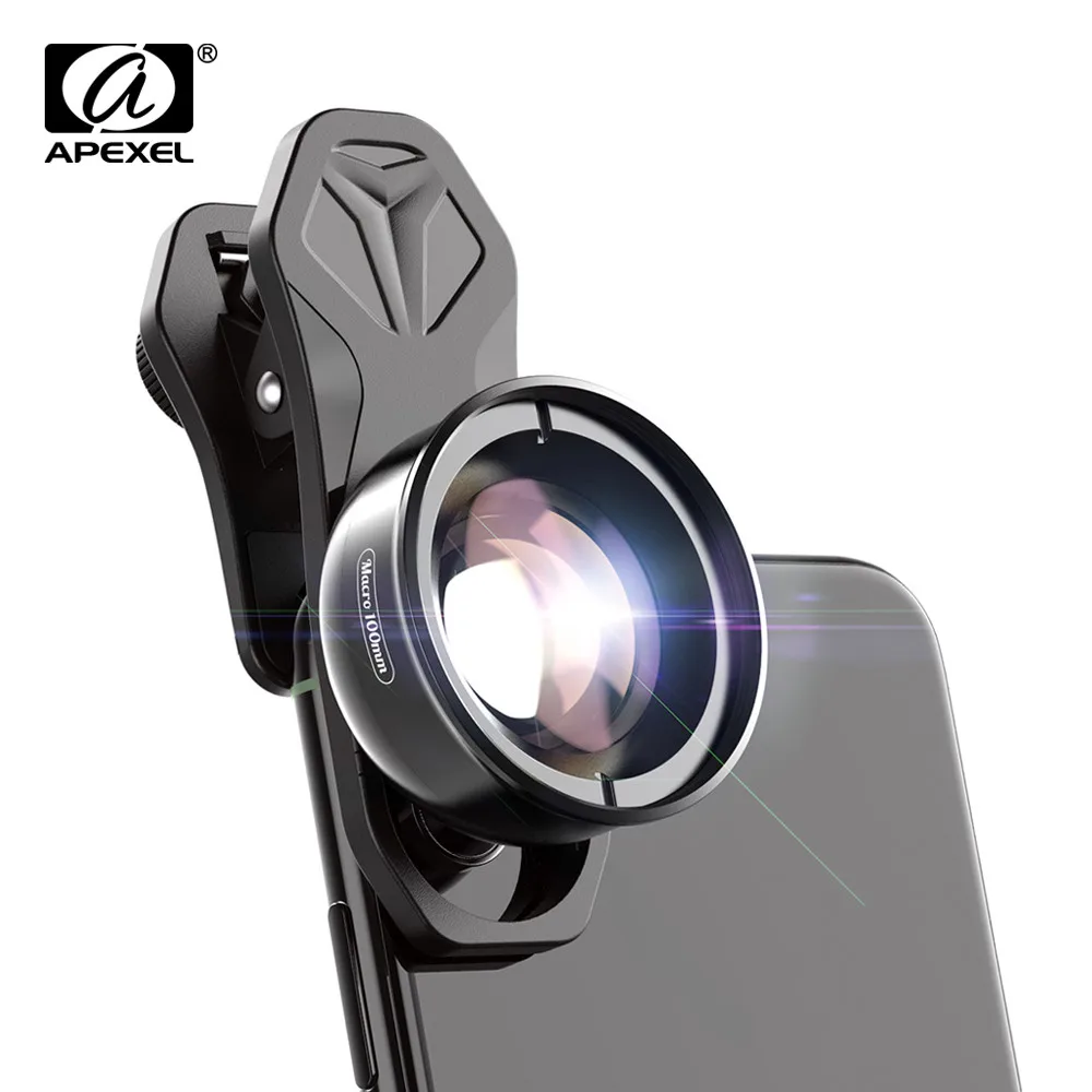 APEXEL 100MM Macro Lens for Cellphone Lente Macro Para Celular 4K HD Mobile Phone Lenses with CPL Star Filter for All Smartphone