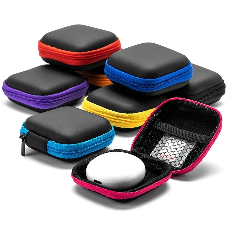 1/2pcs Portable Shockproof Headphone Case Earphone Bag Headset Storage Bag Hard Shell Earphone Accessories Memory Card USB Cable
