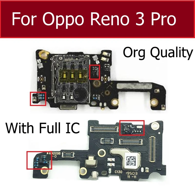 SIM-Mikrofon-Telefon-Flexkabel für OPPO Reno 3 4 5 6 10x Zoom ACE 2 Pro Telefon SIM-Deck-Board-Ersatz