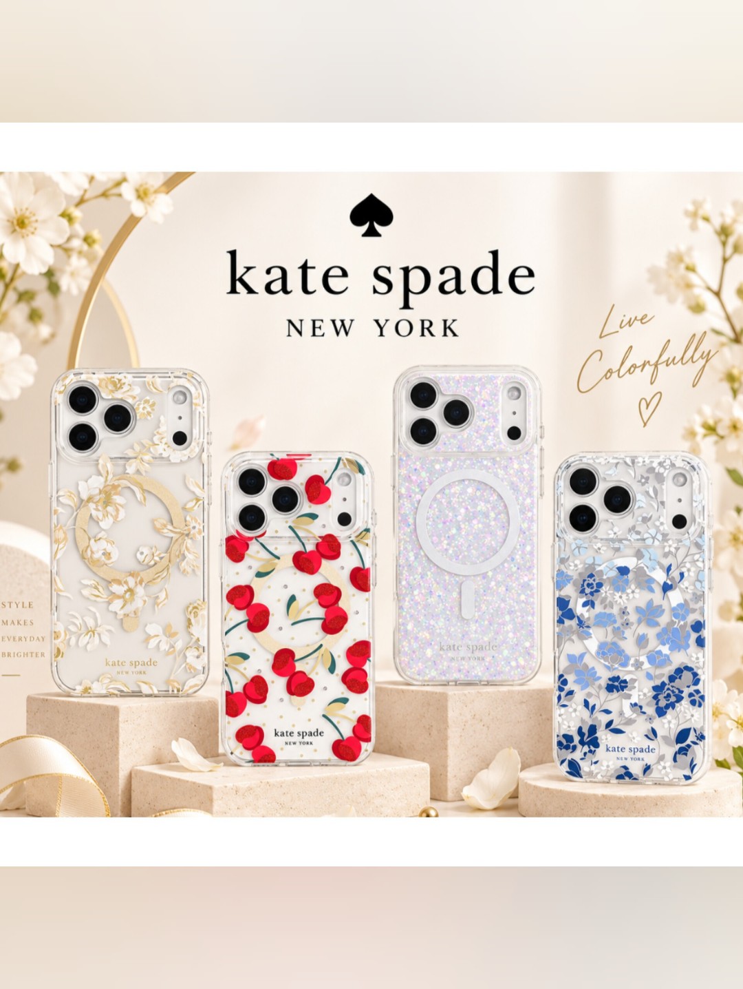 Kate Spade Cell Phones & Accessories | Kate Spade Clear Iphone 17 Pro Max 6.3" Case With Gold Accents | Color: Gold/Red | Size: For Iphone 6.3" Pro (2025) / For Iphone 17 Pro