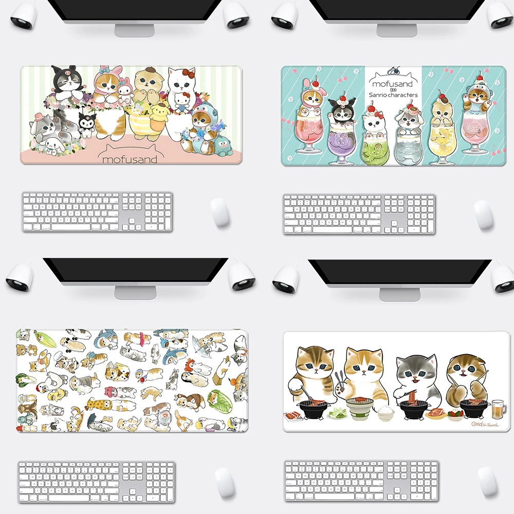 Cute Anime Mofusands Mousepad HD Printing Computer Gamers Locking Edge Non-slip Mouse Pad XXL90x40cm Keyboard PC Desk Pad