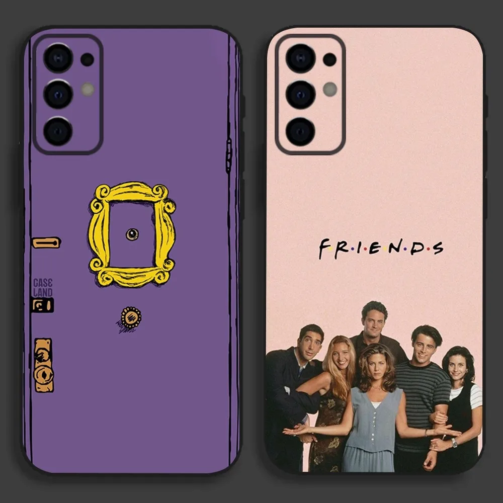 F-friends tv show lila tür telefon hülle für samsung s24, s21, s22, s23, s30, ultra, s20, plus, fe, lite, note, 10,9,5g schwarzer Softcover
