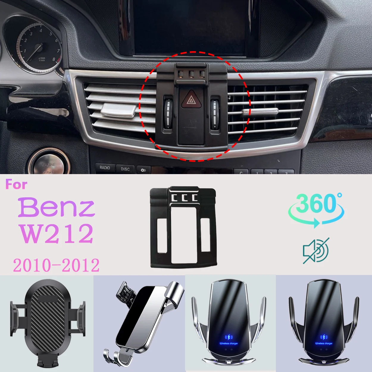 Auto Telefon Halter Für Mercedes Benz E200 E300 W212 2010-2012 Handy Unterstützung Auto Halterungen Drahtlose Lade Auto zubehör