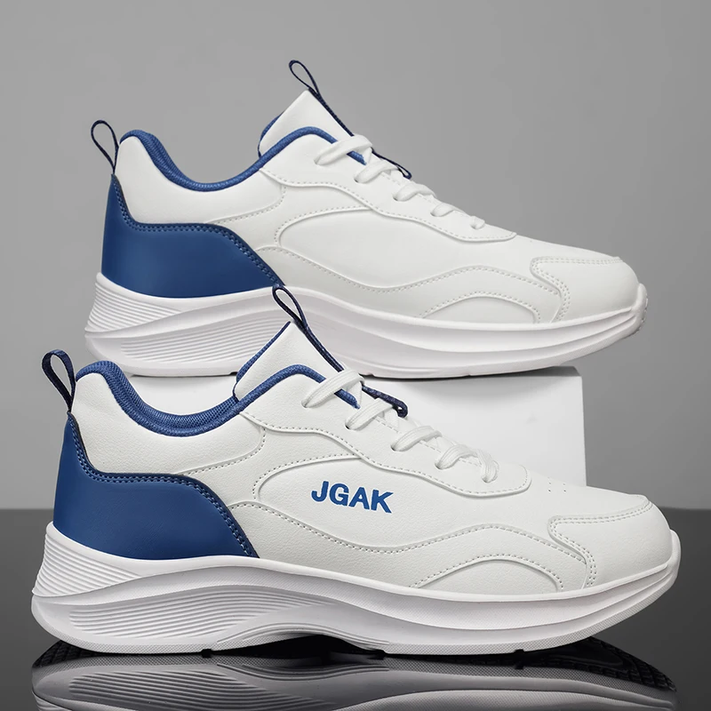 Herren-Leder-Sneaker, leichte Laufschuhe, Freizeit-Sportschuhe, große Größen 48, 49, 50, rutschfeste Herrenschuhe.