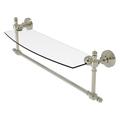 Allied Brass Retro Wave Bracket Shelf w/ Towel Bar Glass/Metal in Gray | 6 H x 19.7 W x 6.4 D in | Wayfair RW-33TB/18-PNI