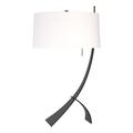 Hubbardton Forge Stasis 28.3" Metallic Arched Table Lamp Fabric in Orange/Black | 28.3 H x 16 W x 16 D in | Wayfair 272666-SKT-10-SF1695