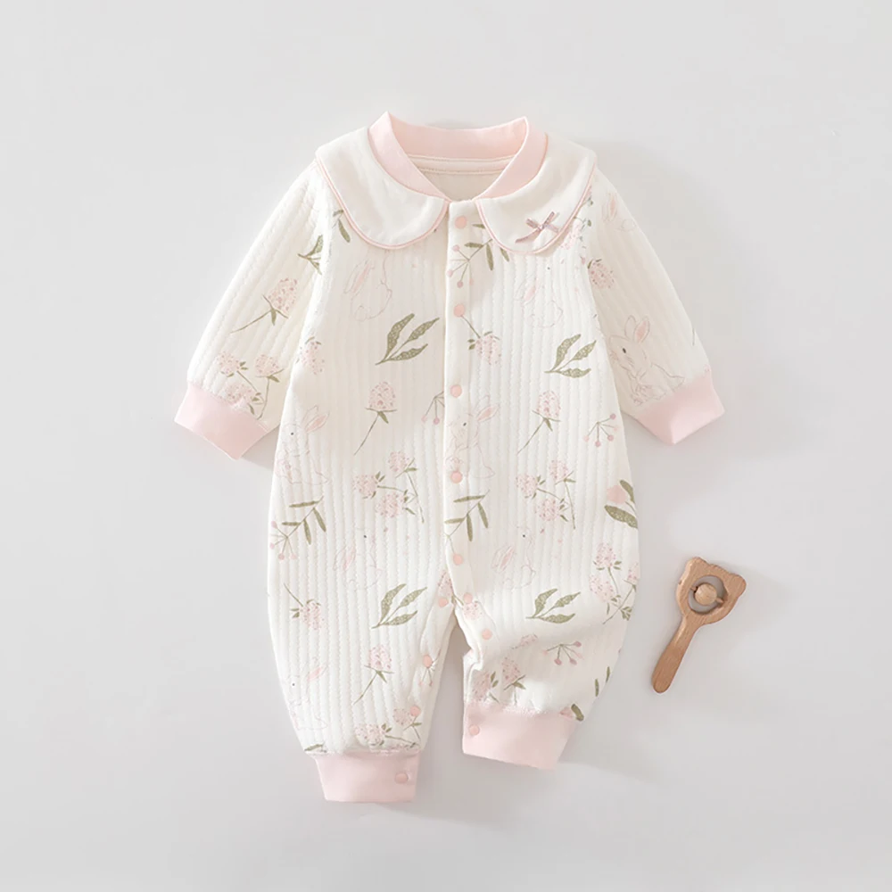 Combinaison pour nouveau-né de 0 à 15 mois, vêtements de nuit respirants pour bébés, vêtements de bébé à motifs floraux, combinaison d