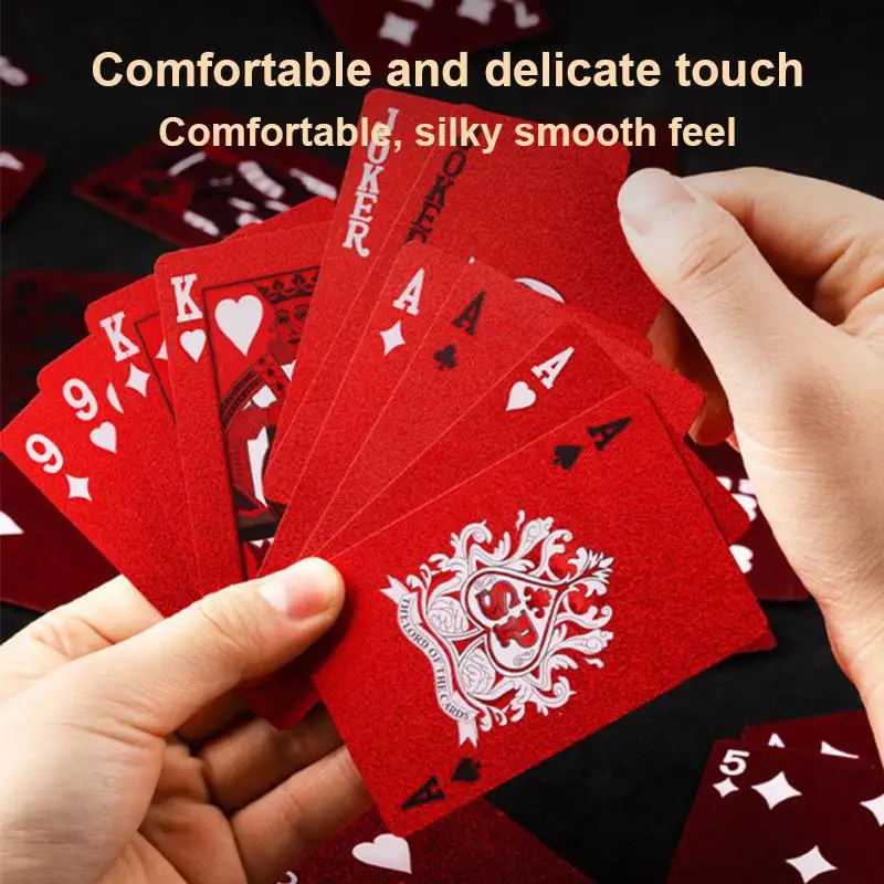 Jeu de cartes de poker classiques personnalisées en plastique rouge, jeu de cartes de poker étanches pour jeux de billard, jeux de voyage, jeux pour adultes, personnalisable