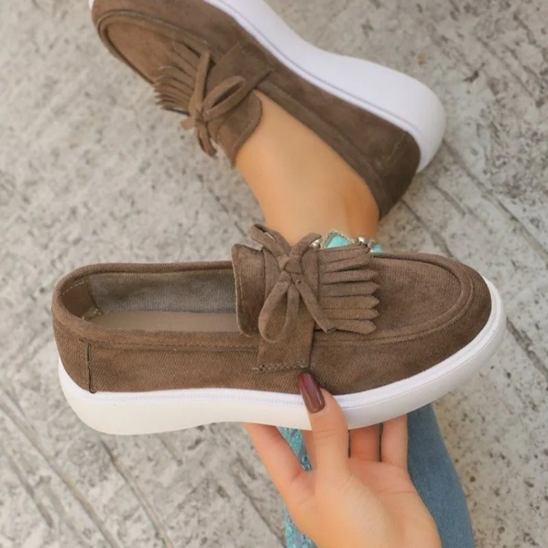 Damen Schuhe Mode Leichte Flache Slipper 2026 Frühling Herbst Outdoor Dickbesohlte Freizeitschuhe für Damen
