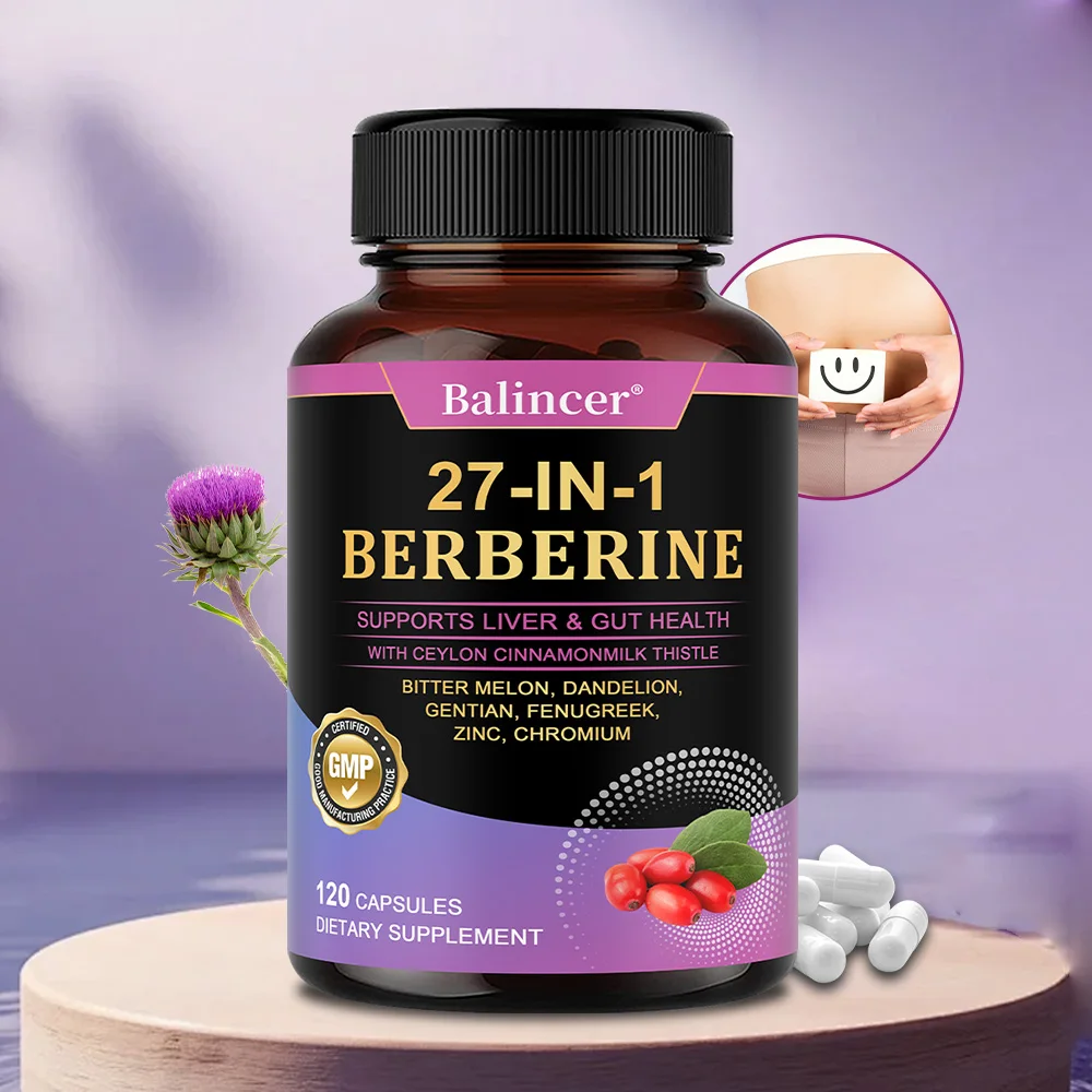 27-IN-1 Berberine Capsules - Contains Ceylon Cinnamon,Milk Thistle - Supports Heart Health, Immune System, Liver & Gut Health