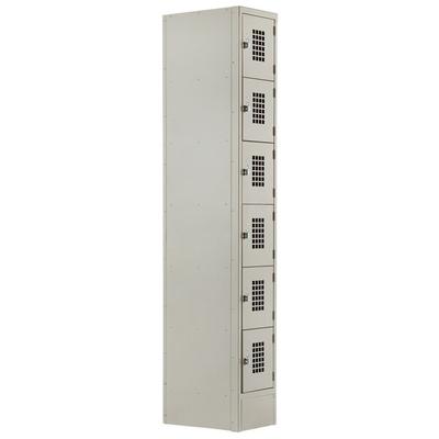 Winholt WL-66/18 Single Column Six Door Steel Locker with Perforated Doors - 12" x 18" x 78"