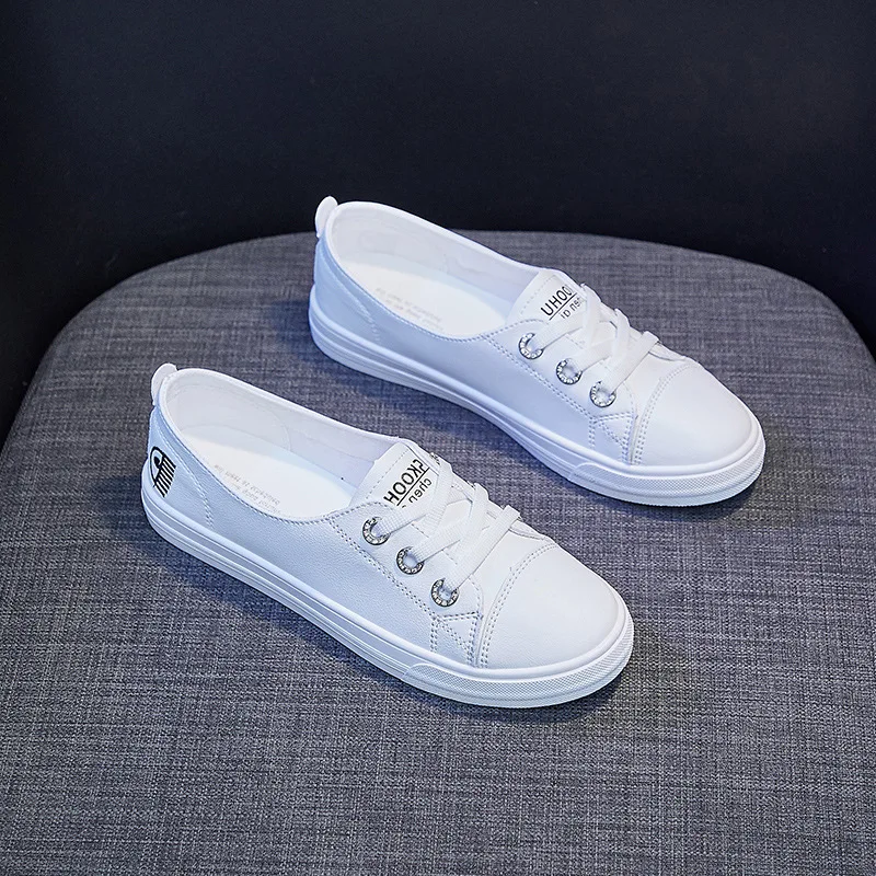 Weiß Frauen Schuhe Koreanische Mode Casual Wohnungen Schuh Frau Sneaker Frühling Sommer Faulenzer Schuhe Choussure Femme Zapatos De Mujer
