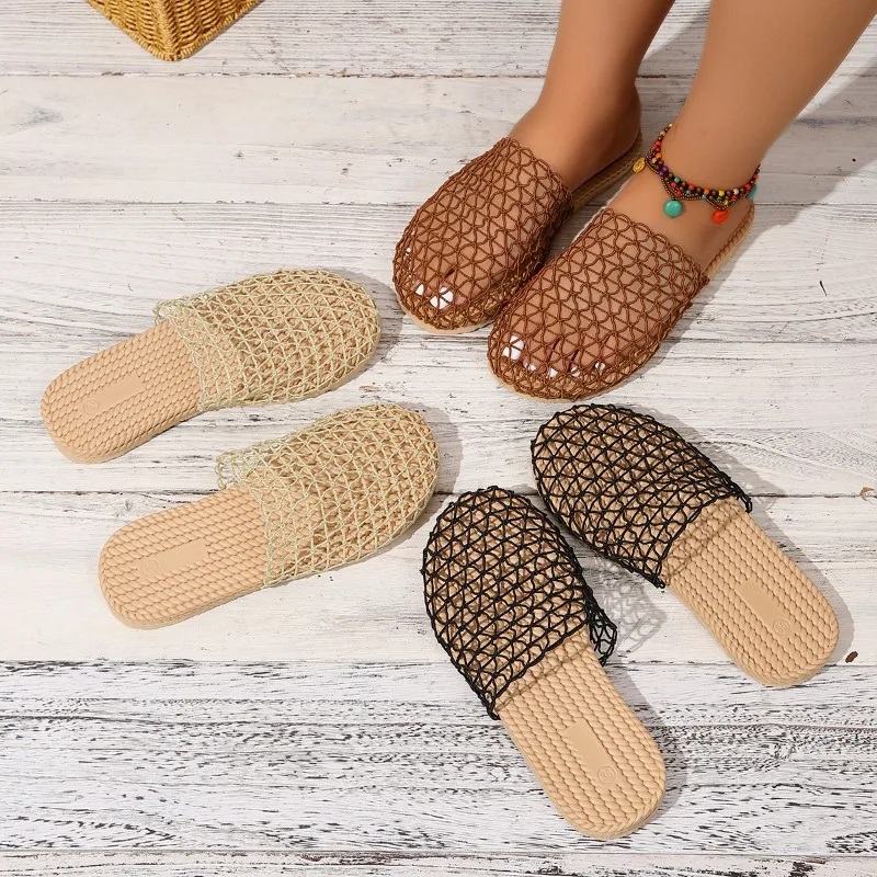Neue Damen-Schuhe mit geschlossener Zehenpartie und Fischmaul-Design, atmungsaktive Vintage-Hausschuhe, leichte, lässige und modische Sommersandalen für Damen