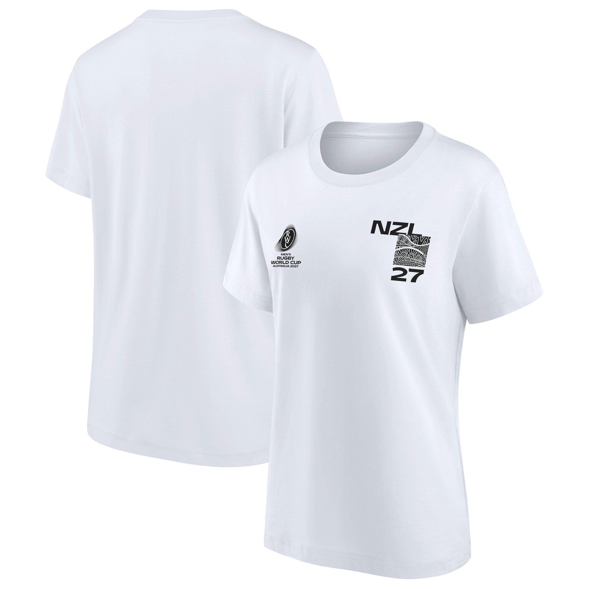 Neuseeland Rugby Fan-T-Shirt mit Grafik – Weiß – Damen