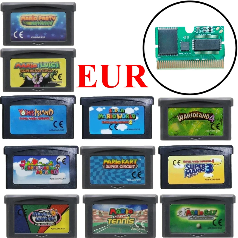 2026 HOT GBA Game Cartridge 32 Bit Video Game Console Card Series Super Bros Wario Land4 Golf Kart Of EUR/USA Versio
