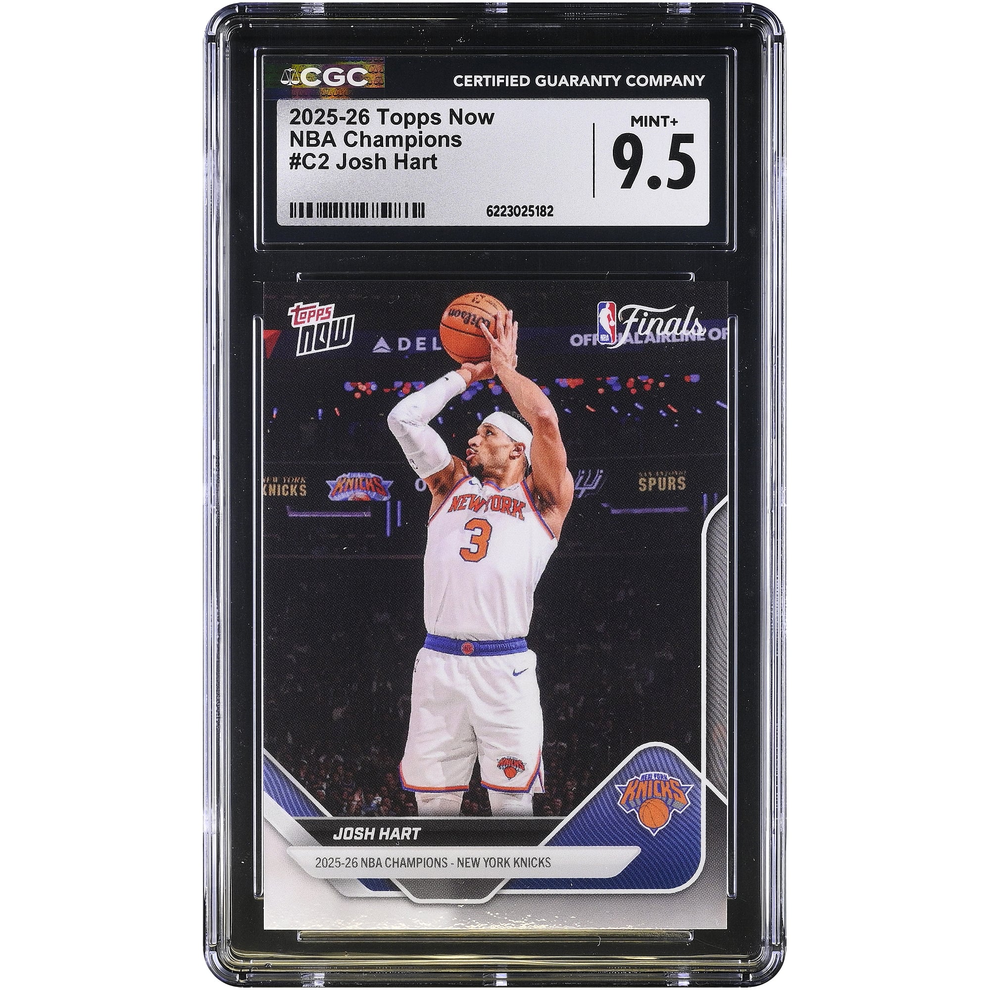Josh Hart New York Knicks 2025-26 Topps Now 25-26 NBA Champions #C2 CGC Authenticated MINT+ 9.5 Karte