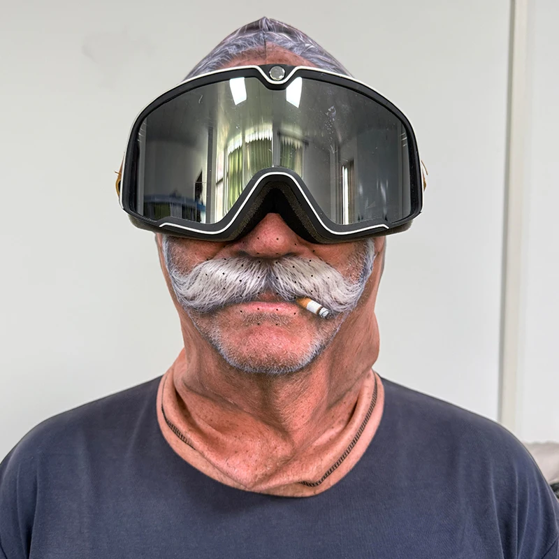 Masque de ski de Noël pour homme âgé, masque de ski réaliste imprimé en 3D, cagoule intégrale, masque de ski thermique d'hiver pour activités de plein air