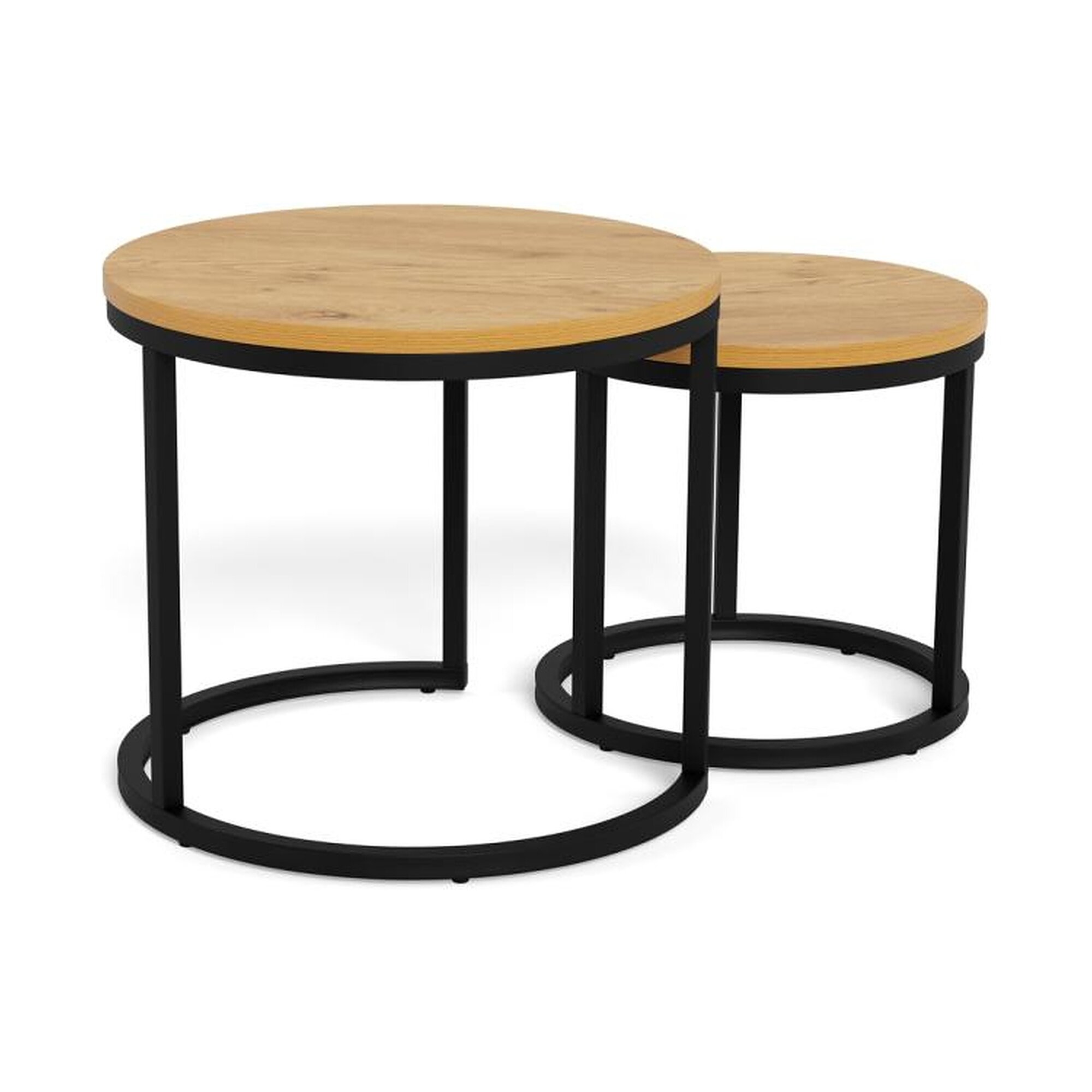 Actona »Spiro« Couchtisch-Set rund Wildeiche Dekor Ø 45x40 cm / Wildeiche Dekor
