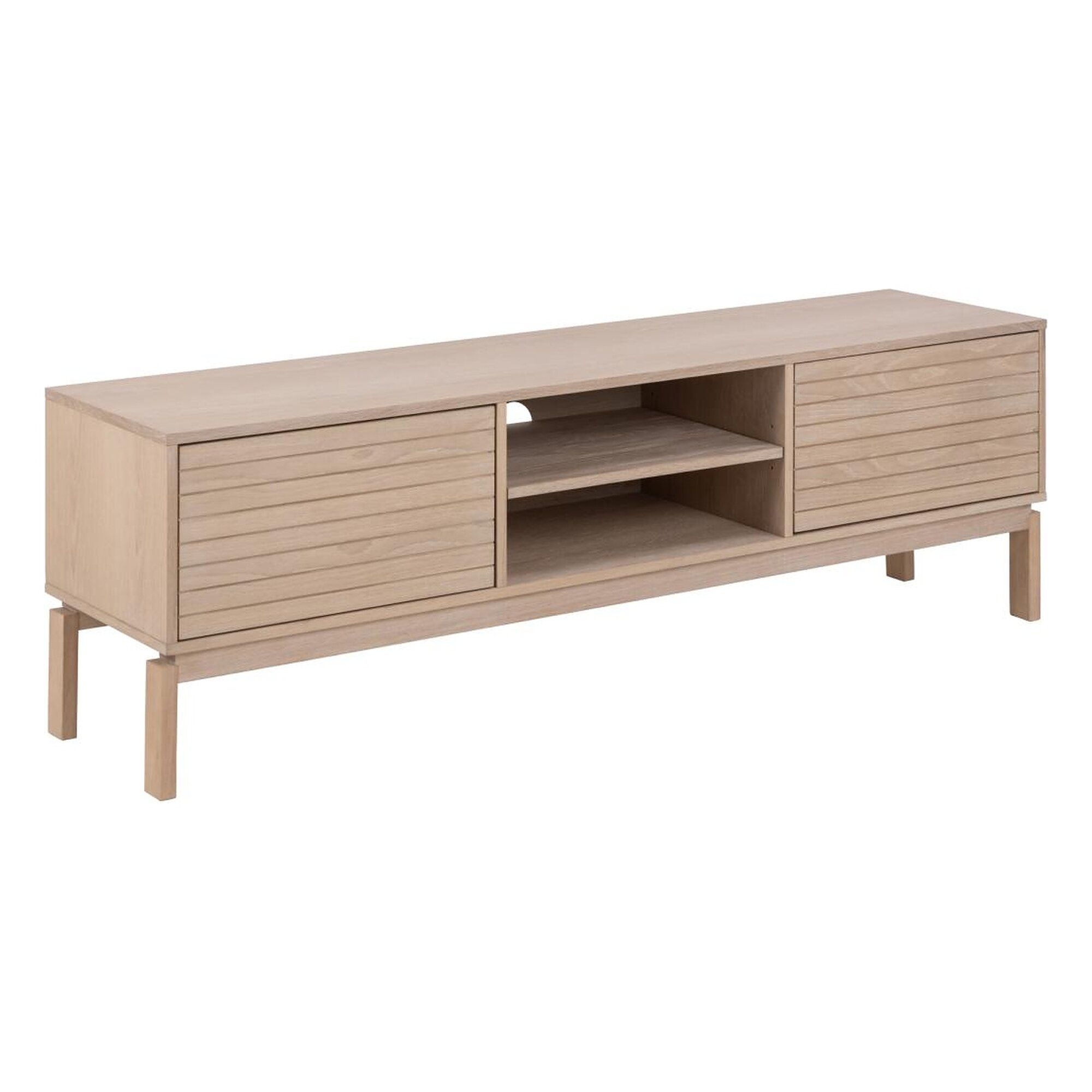 Actona »Linley« TV-Tisch Eiche weiß Furnier geölt 160x50x40 cm / Eiche weiß Furnier geölt