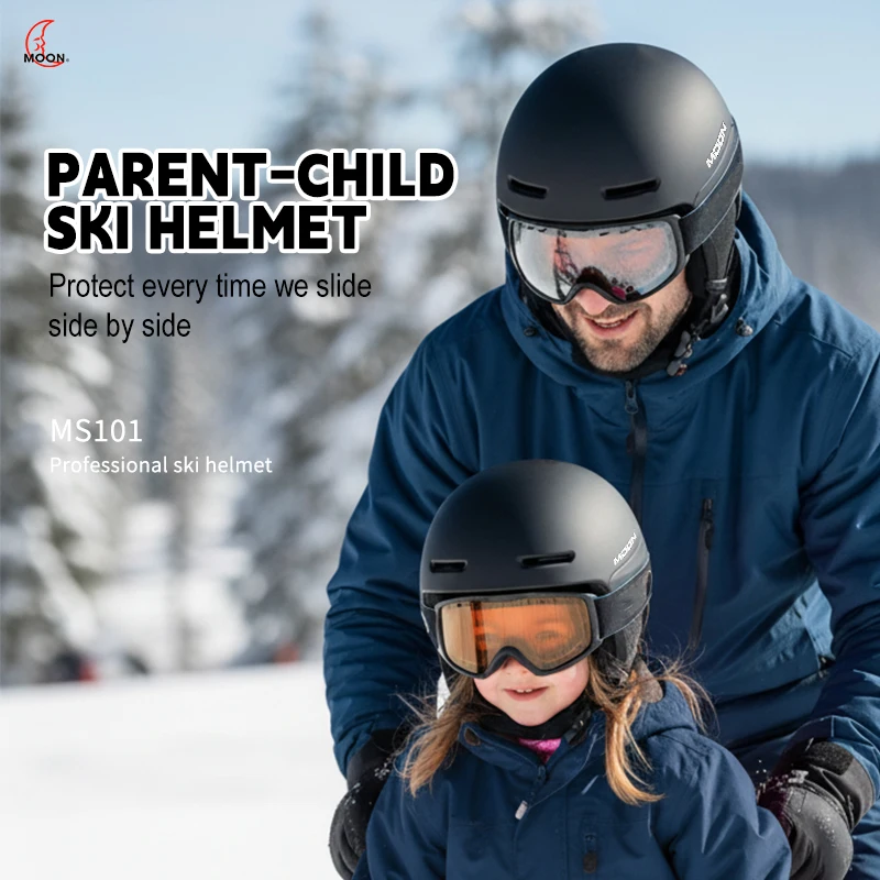 Casque de ski pour enfants MOON, unisexe pour garçons et filles, adapté au ski alpine et libre, style parent-enfant, sports de ski en plein air