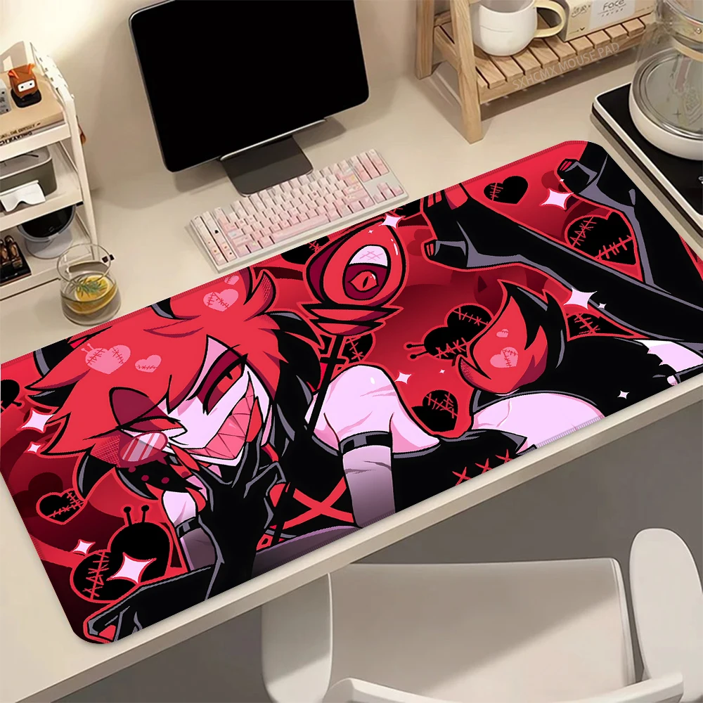 Hazbin Hotel Anime Gaming Mouse Pad XXL Non-Slip Keyboard Desk Mat Waterproof Computer Laptop PC Gamer Accessories Mousepad