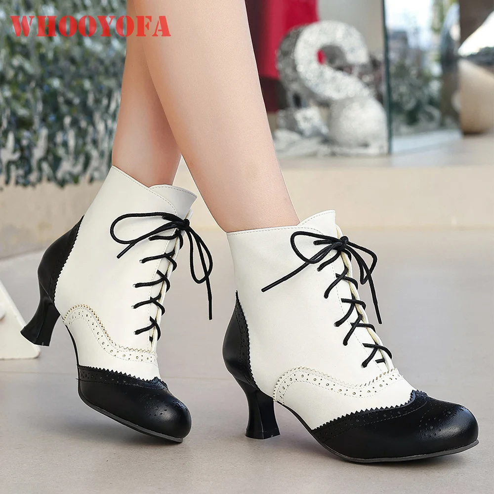 2026 Winter Neue Bequeme Schwarz Gelb Frauen Stiefeletten 6 cm High Heels Schule Dame Schuhe Plus Kleine Große Größe 12 30 42 45 48