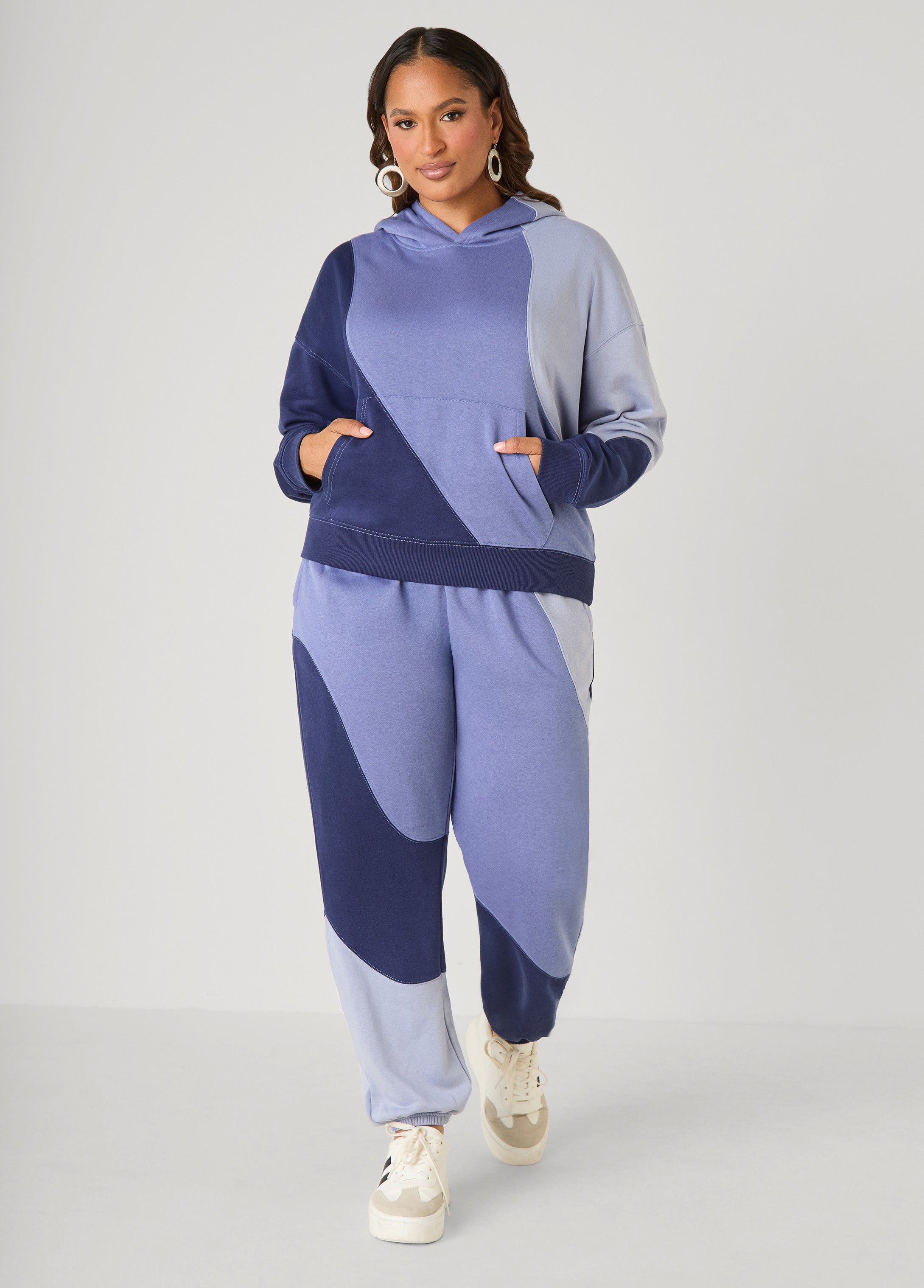 Plus Size Colorblock French Terry Joggers