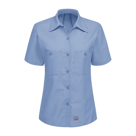 RED KAP SX21LB SS S Women's Work Shirt, Light Blue, S