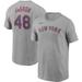 Men's Nike Jacob deGrom Gray New York Mets Name & Number T-Shirt