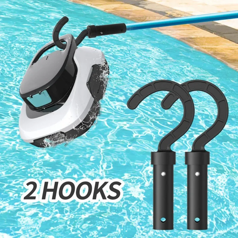 LLCS-2PCS Crochet de piscine pour nettoyeur de piscine robotisé, crochet de piscine pour tous les aspirateurs de piscine, y compris sans fil, hors sol et sous l'eau