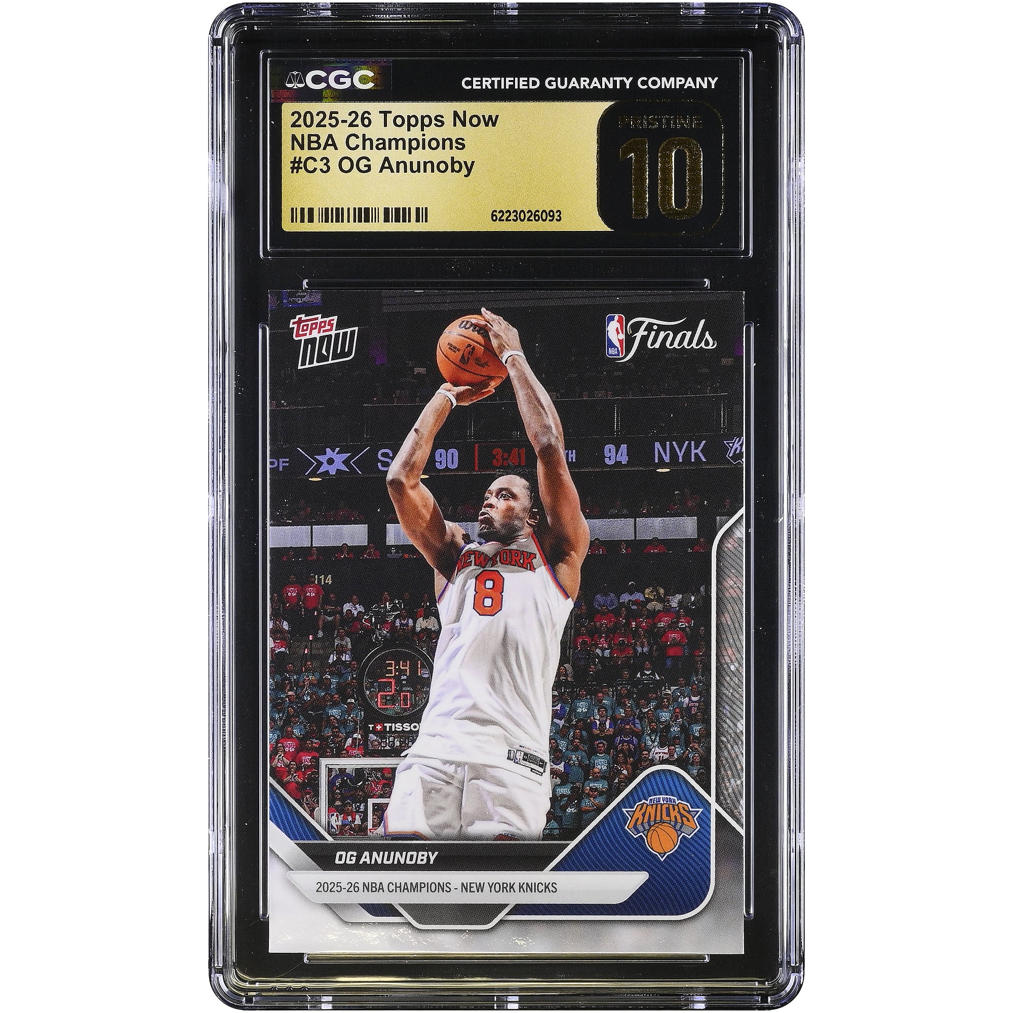 Carte OG Anunoby New York Knicks 2025-26 Topps Now Champions NBA #C3 Authentifiée CGC PRISTINE 10 - No Gender Taille: No Size