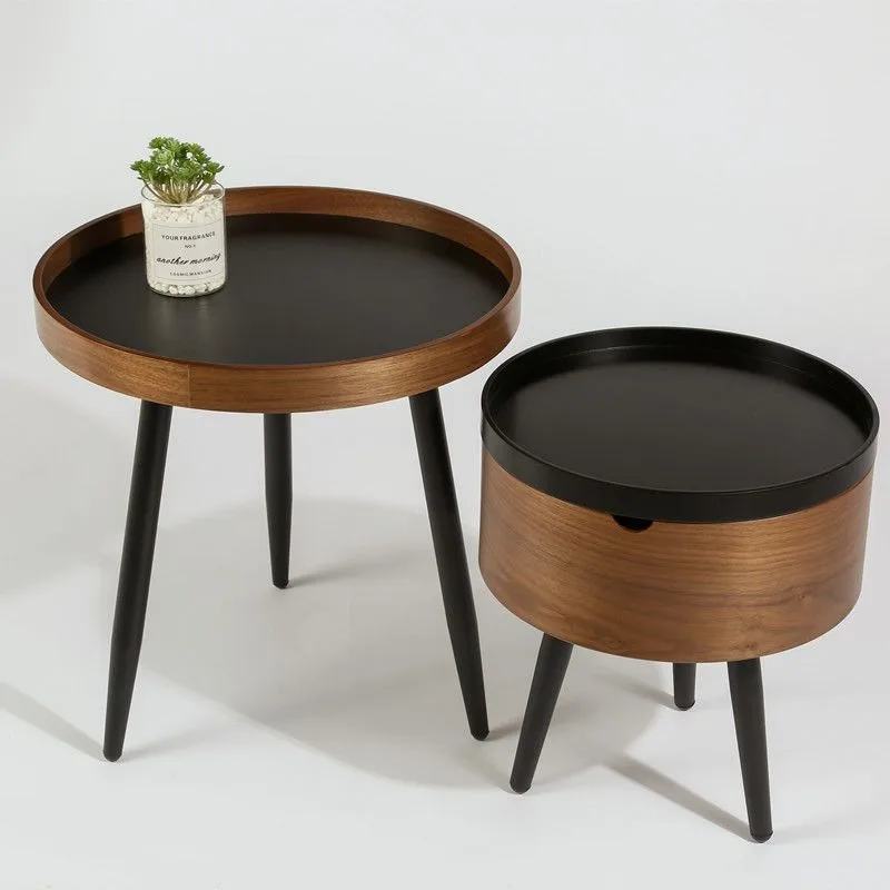 Italienisches Minimalistisches Rundes Couchtisch-Set für Kleine Wohnungen, Wohnzimmer-Beistelltisch, Luxuriöser Balkontisch im Nordischen Stil, Einfach und Einzigartig für Zuhause