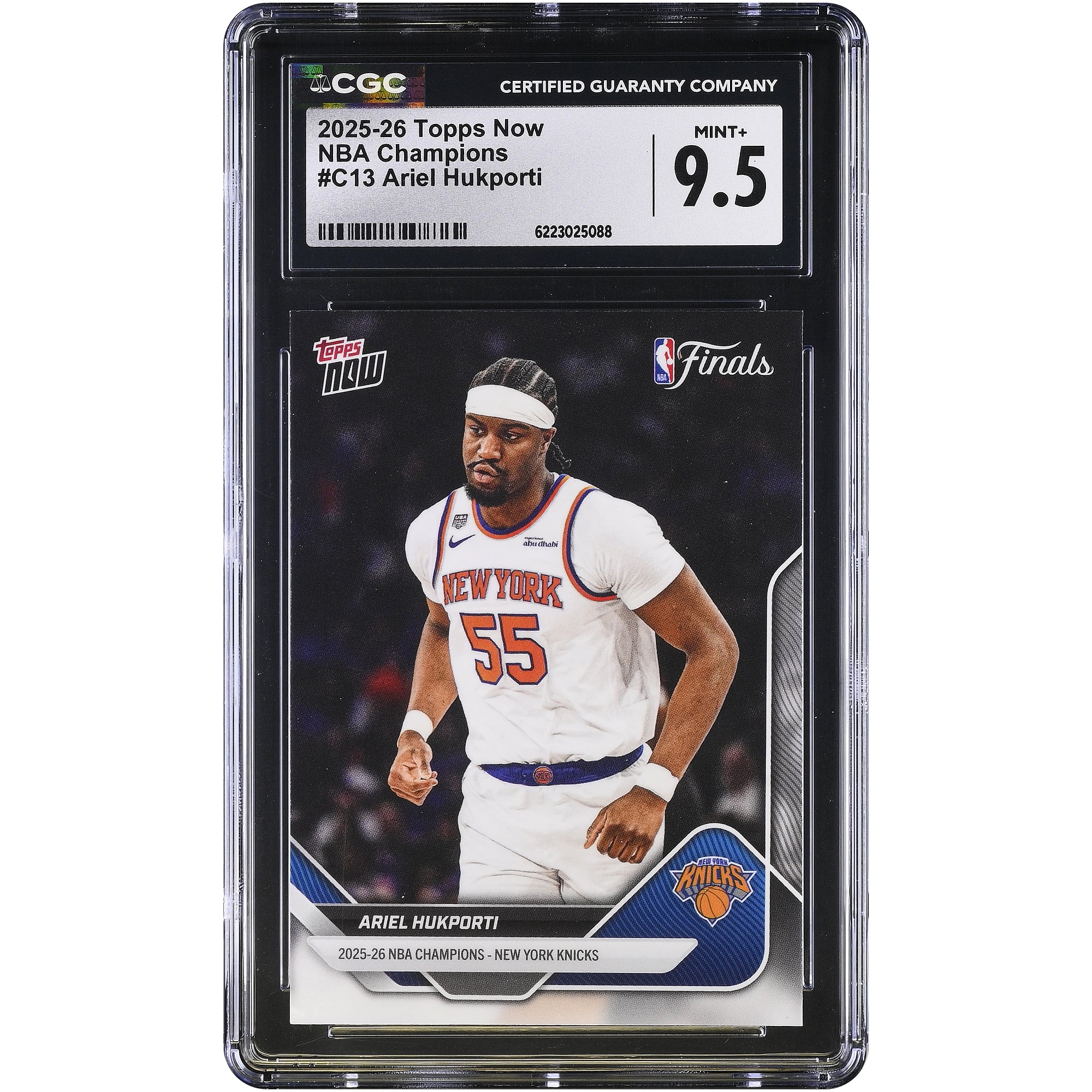 Carte Ariel Hukporti New York Knicks 2025-26 Topps Now Champions NBA #C13 authentifiée CGC MINT+ 9.5 - No Gender Taille: No Size