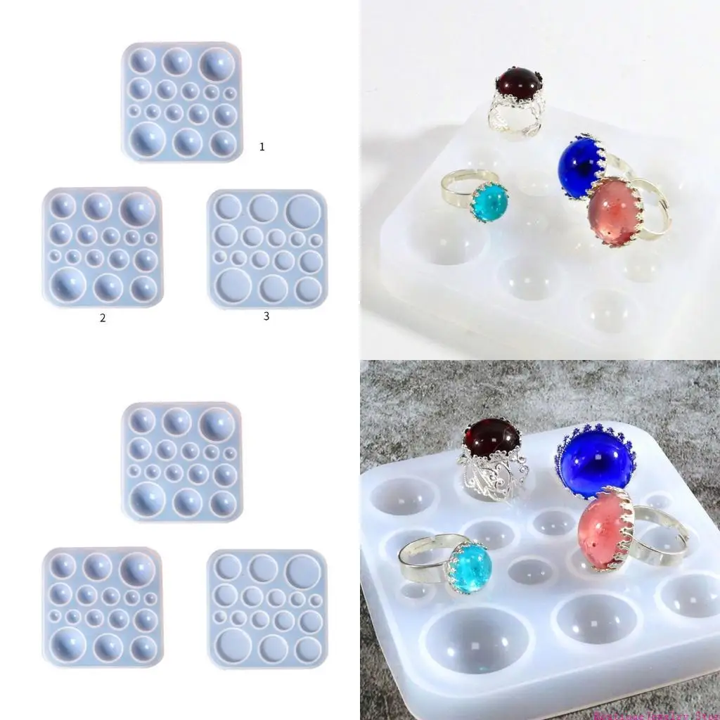 E1PE bricolage rond gemme Patch anneaux Silicone époxy moule bricolage ornements pendentif bijoux artisanat moule pour