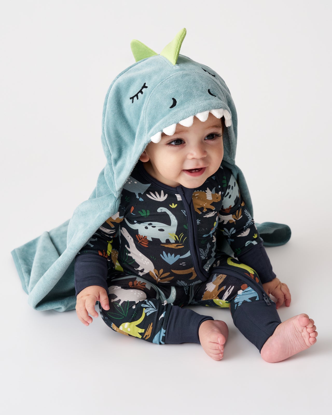 Roary the Dino Baby Hooded Bath Towel - OSFA