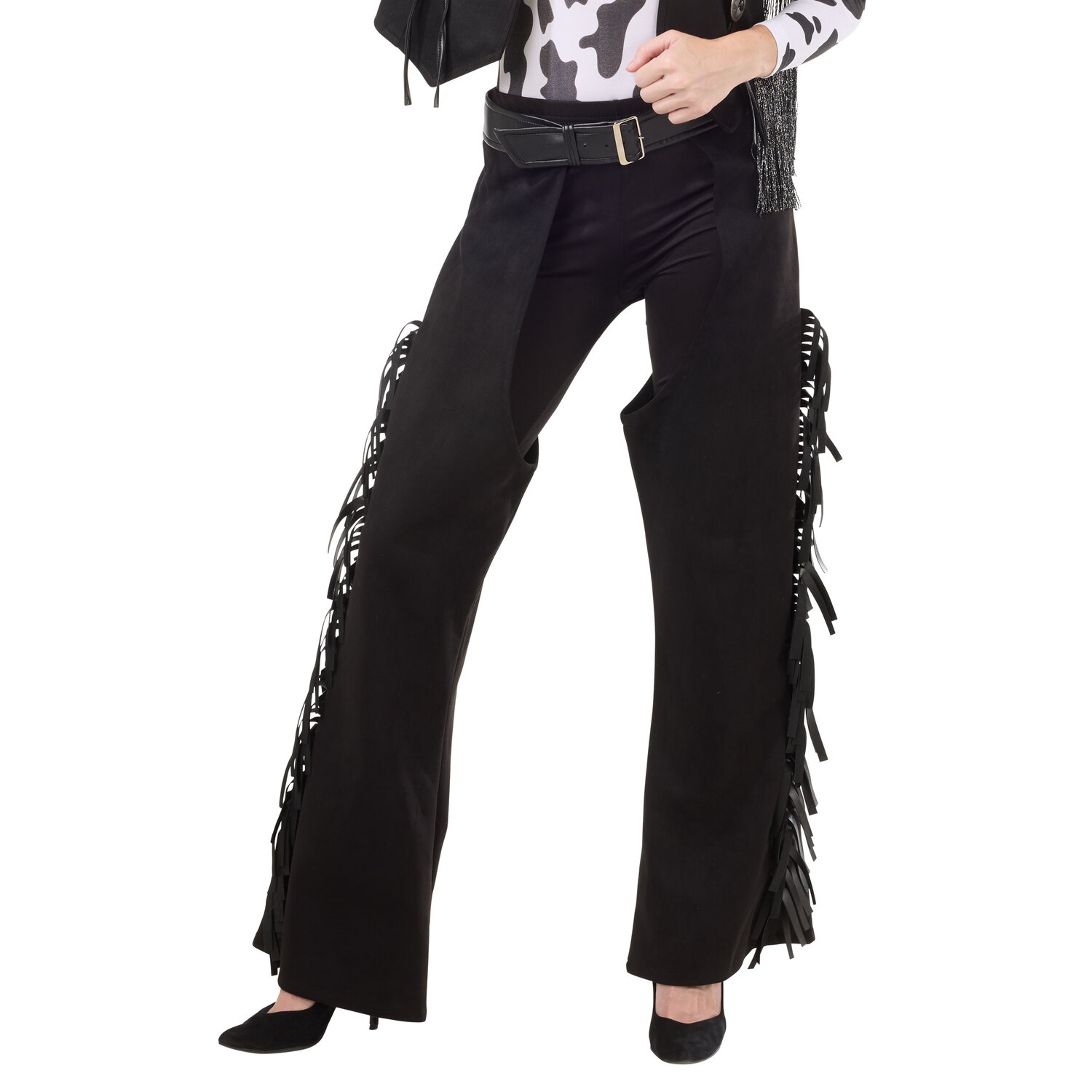 Chaps "western", noir, pour femme