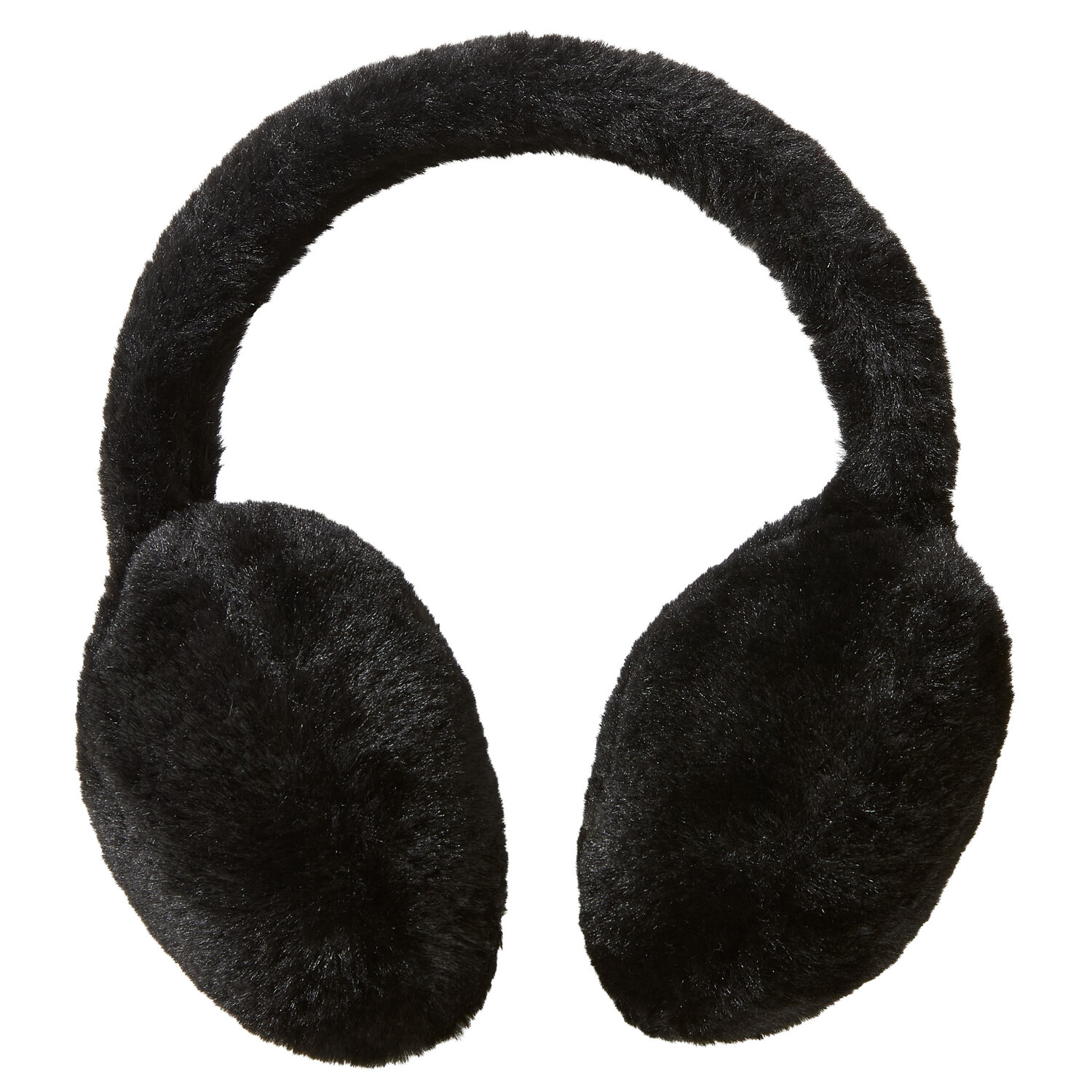 Cache-oreilles en peluche, noir