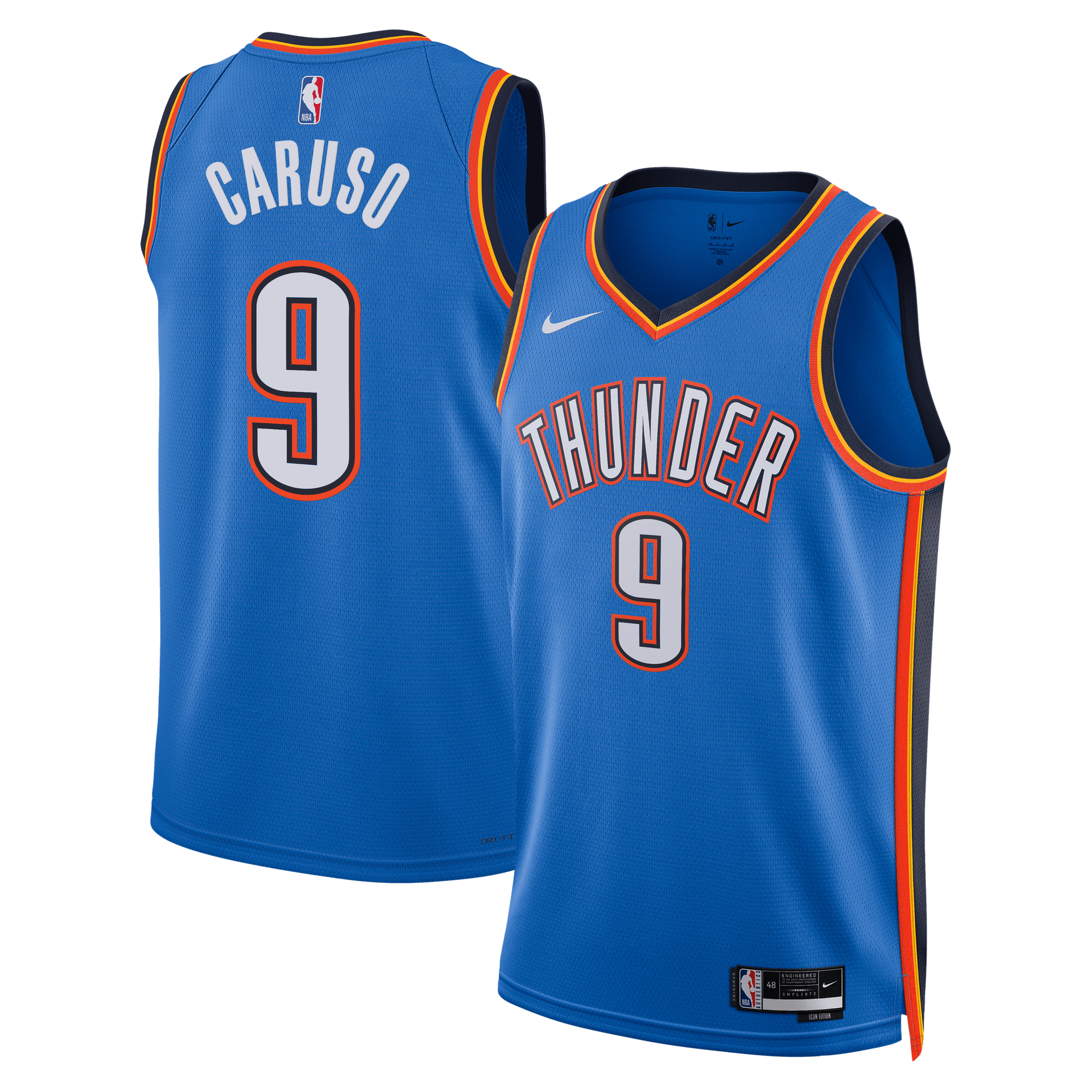 Maillot Swingman Nike Icon Edition du Thunder d'Oklahoma City - Bleu - Alex Caruso - Unisexe - Homme Taille: M