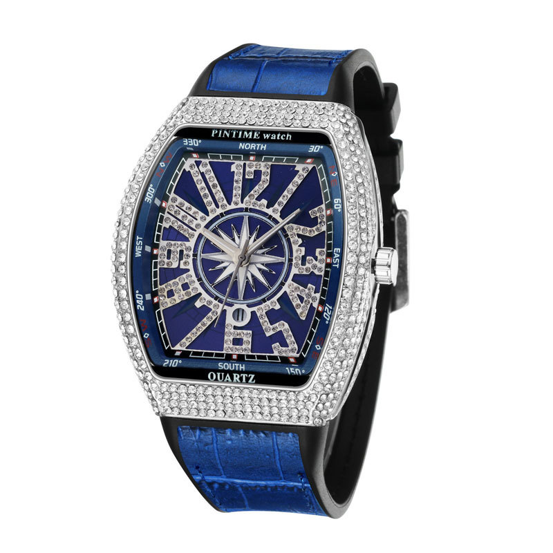 Luxury Iced Out Diamond Watch For Men Hip Hop Quartz Wristwatch e