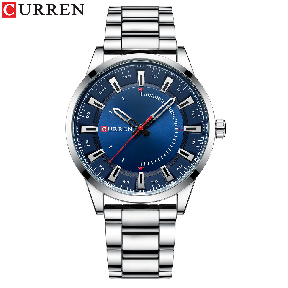 Men Ultra Thin Large Dial Quartz Watch Minimalist Business Stainless Steel Wristwatch a