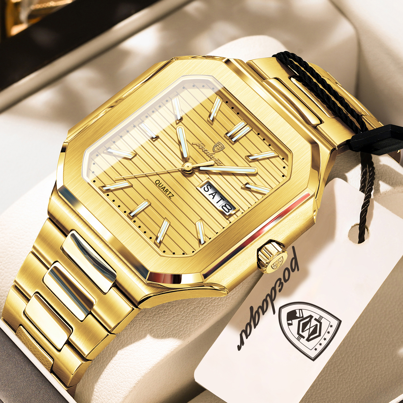 Classic Stainless Steel Men's Quartz Watch With Luminous Display And Date Function 672 Gold Gold