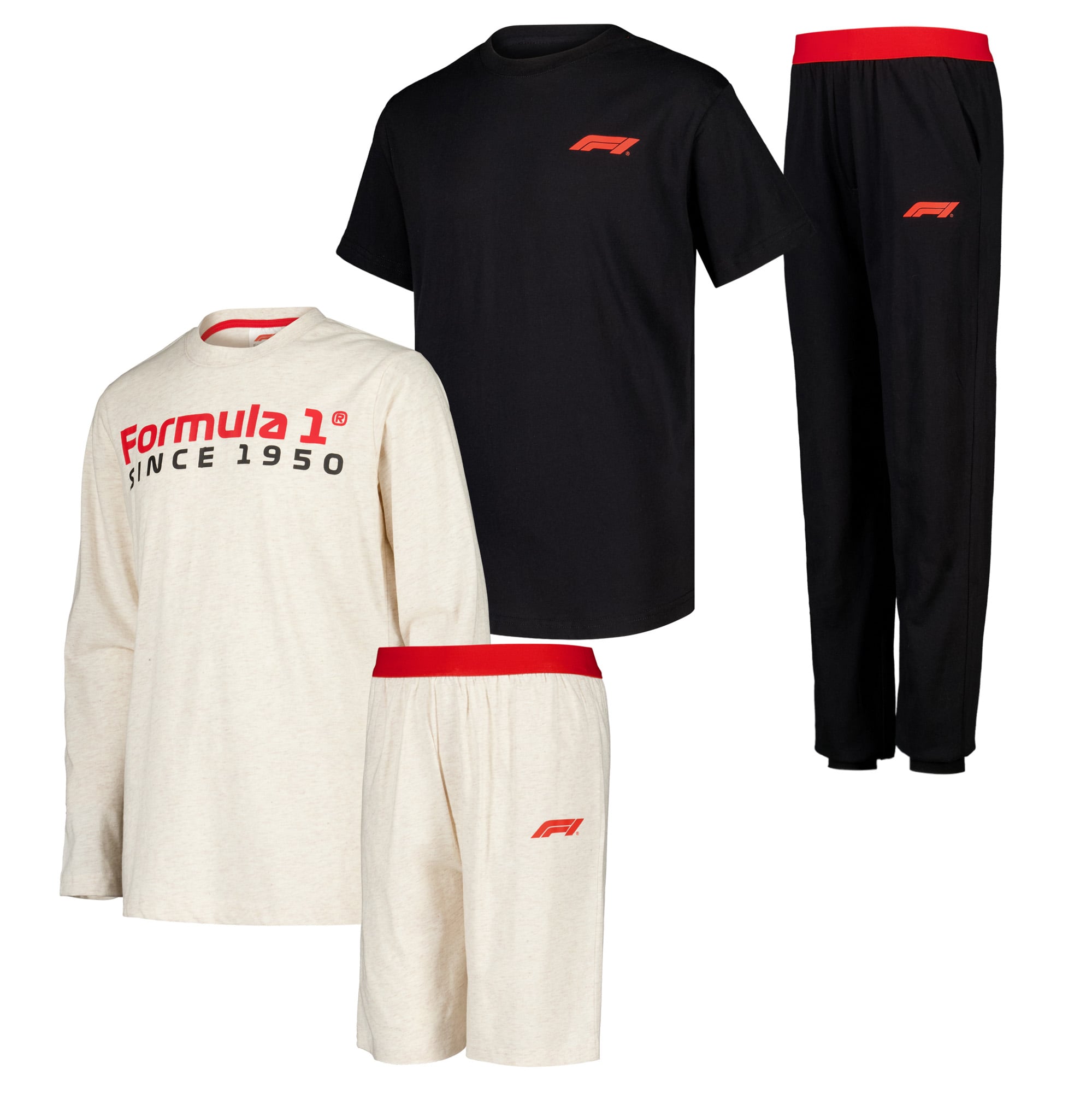 Pyjamas Formule 1, lot de 2, à assortir pour enfants - unisexe Taille: 4-5 Years